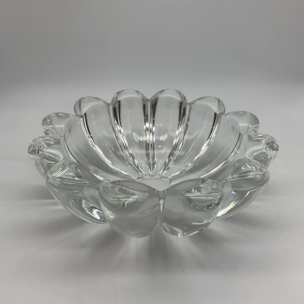 Vintage Mikasa Clear Crystal Floral 6" Candy Dish